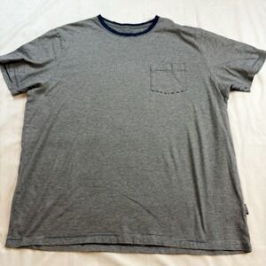 Patagonia Men's Short Sleeve T Shirt With Pocket‎ Blue White Striped Size XL